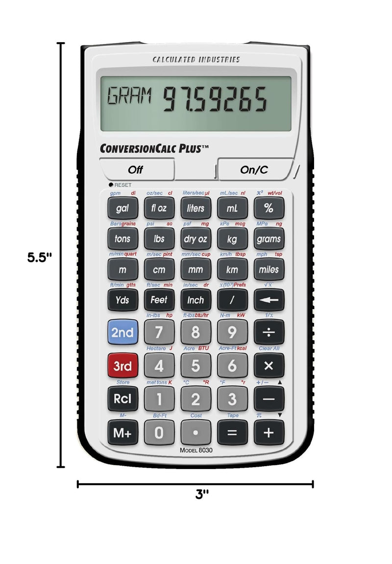 Calculated Industries 8030 ConversionCalc Plus Conversion Calculator | 70+ Units, 500+ Professional Conversion Combinations
