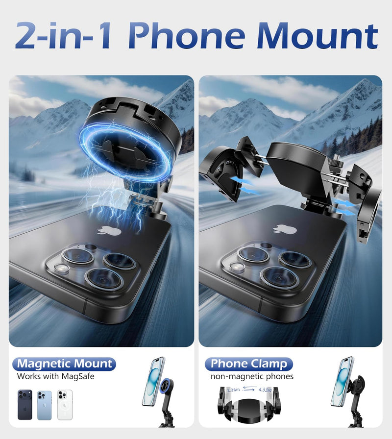 UBeesize 70'' Magnetic Selfie Stick Tripod for iPhone with Remote | 2-in-1 Phone Clamp, 1/4'' Screw Mount, Stable 4-Leg Tripod with Handle, MagSafe Phone Tripod for Camera, GoPro & Insta360 70in