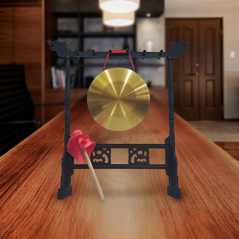 Zen Art Brass Feng Shui Desktop Gong Elevate Home Ambiance Exquisite Bring Wealth Fortune Blessings Unique Housewarming Luxury Gift Idea Rammer
