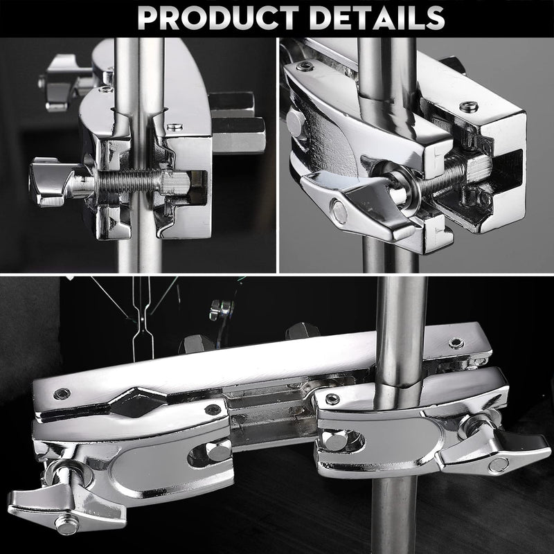 Facmogu Silver Multi-clamp, Adjustable Quick Release Multi-clamp Construct with Premium Stainless Steel Material, Cymbal Stand Mount Holder for Drum Cymbal Stands & Holders