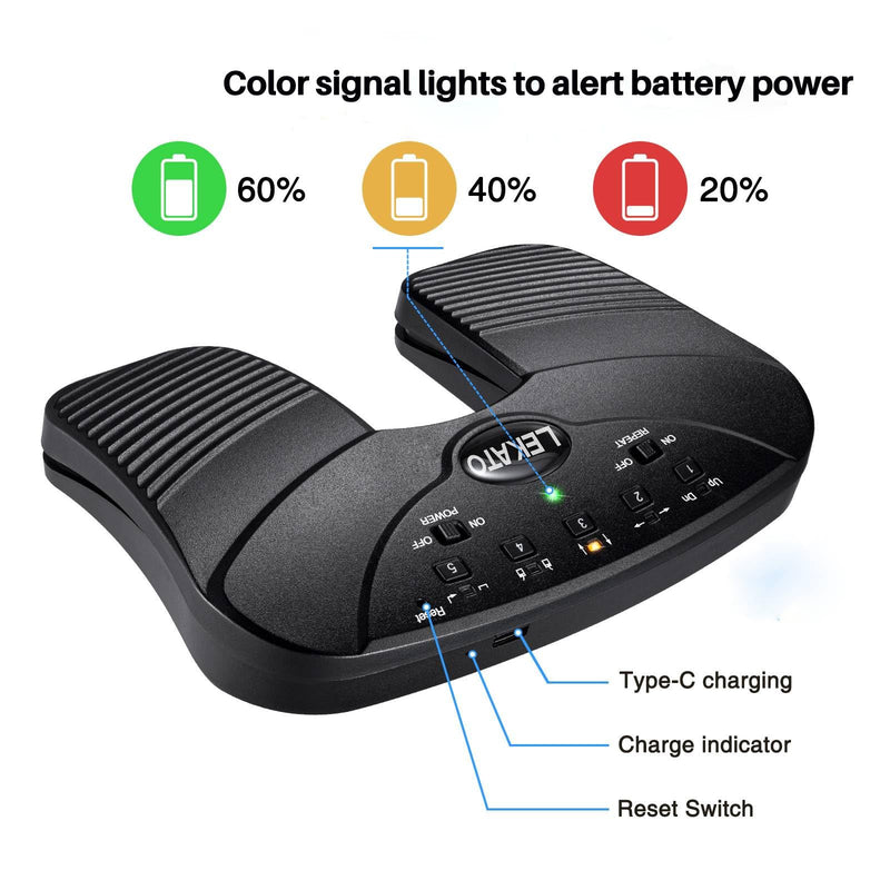 [AUSTRALIA] - LEKATO Wireless Bluetooth Page Turner Pedal Music Page Turner Pedal for Ipad,Tablets Android IOS Phones Rechargeable Foot Pedal Silent Page Turner Ipad for Hands-Free BC-1857 