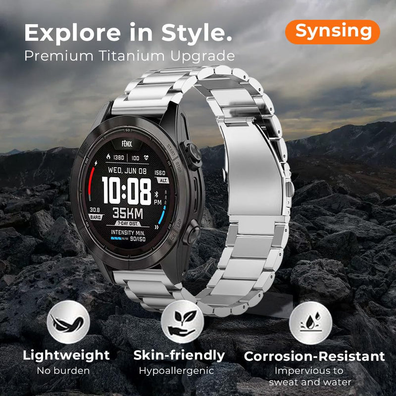 18mm Titanium Band for Vivoactive 4S/3S, Venu 2S/3S, 22mm Quick Release Metal Strap for Fenix 8 47mm/Forerunner 965, 20mm Band for Fenix 8 43,Forerunner 970/965/170/70,epix Pro42mm,Descent Mk3 3i 43mm grey