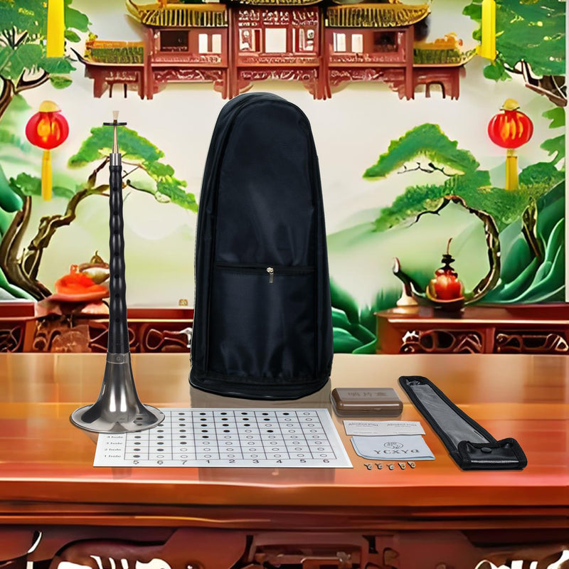 C key - Ebony Suona Professional Suona Chinese Traditional Musical Instrument Suitable for Beginners and Professional Performers with Full Set of Accessories C Key