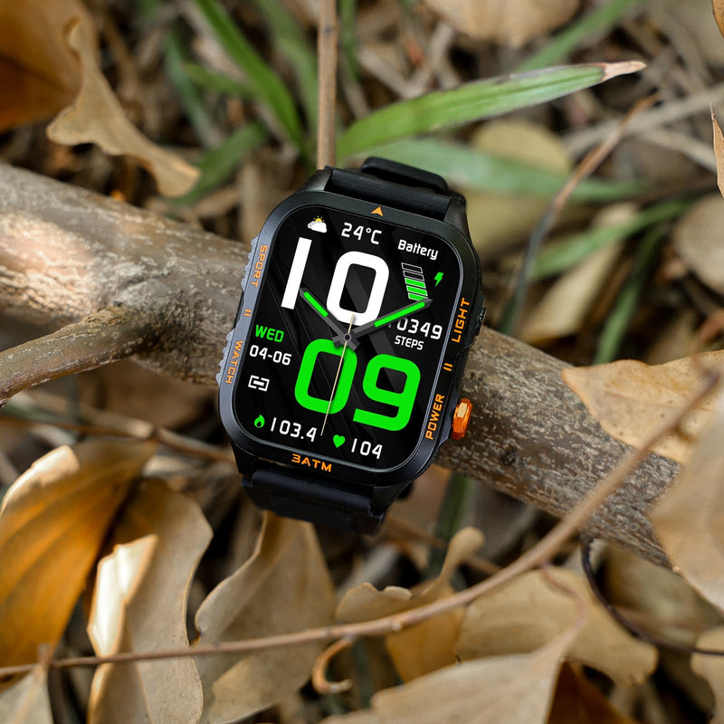 Military Smart Watches for Men (Answer/Make Call) 1.96" HD Big Screen | Rugged Tactical Smartwatch with LED Flashlight/880mAh/3ATM Waterproof/HR/Sleep Monitor, Fitness Tracker for iPhone Android Black