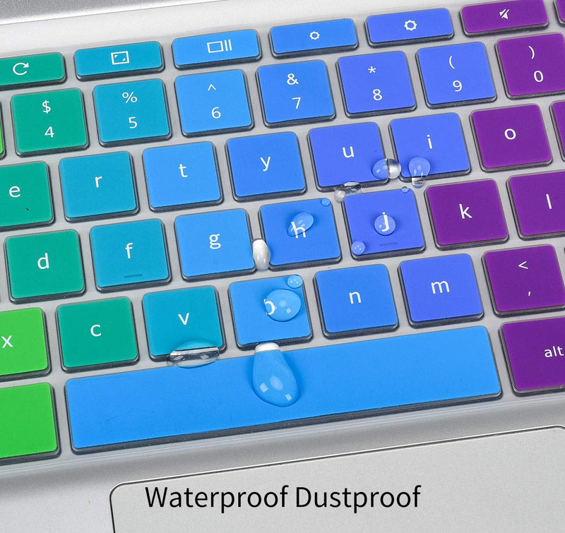 Colorful Keyboard Cover for HP Chromebook X360 11.6/14 inch, HP Chromebook 11 11A-NB0013DX/G7 EE/G6 EE/G2/G3/G4/G5, HP Chromebook 14-db/ca/ak/DA 14B-CA 14a-na Series, Chromebook Skin, Rainbow