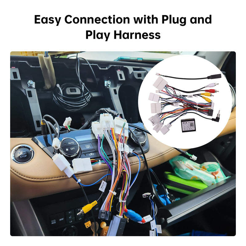 16PIN Radio Harness for Toyota Camry RAV4 2013-2018 No Wire Cutting | Keeps Original JBL Amplifier, 360/Rear Camera, TPMS Info and SWC, Also Fits Corolla Highlander Corolla Tundra Sienna 4Runner CAN004-1-R 6 Plugs