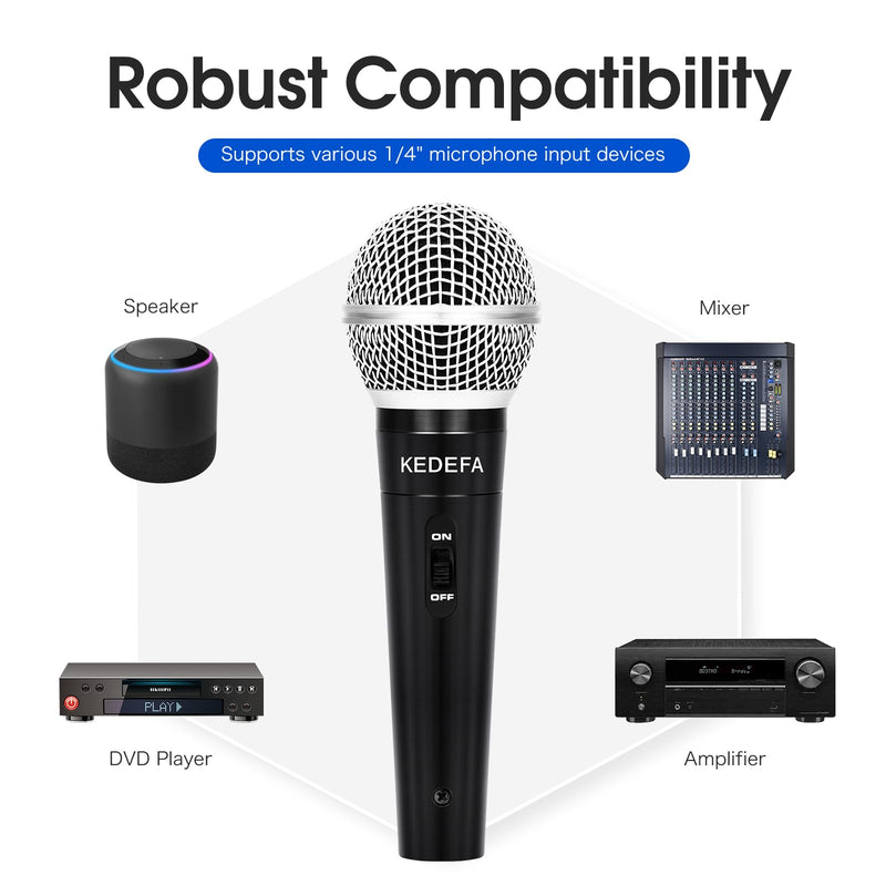 [AUSTRALIA] - KM88 Handheld Wired Karaoke Microphone, Super Cardioid Dynamic Vocal Mic with 13.12ft Detachable XLR Audio Cable and ON/Off Switch, for Karaoke Singing Machine, Speaker 