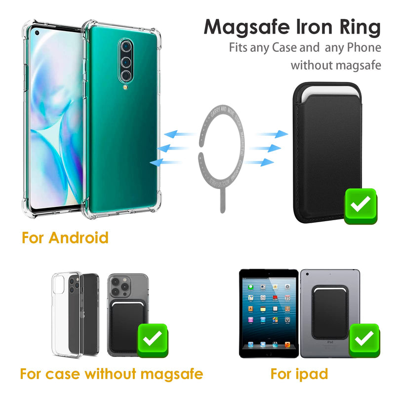 WALLFID Magsafe Wallet Leather Compatible with iPhone 15/14/13/12 Pro/Max/Plus/Mini,RFID Card Holder with MagSafe Magnet(Black) Black