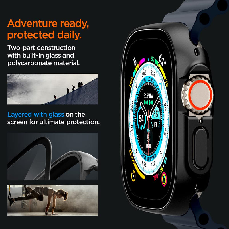 Spigen Lite Fit Ultra Band and Thin Fit 360 Designed for Apple Watch Ultra3/Ultra2/Apple Watch Ultra 49mm