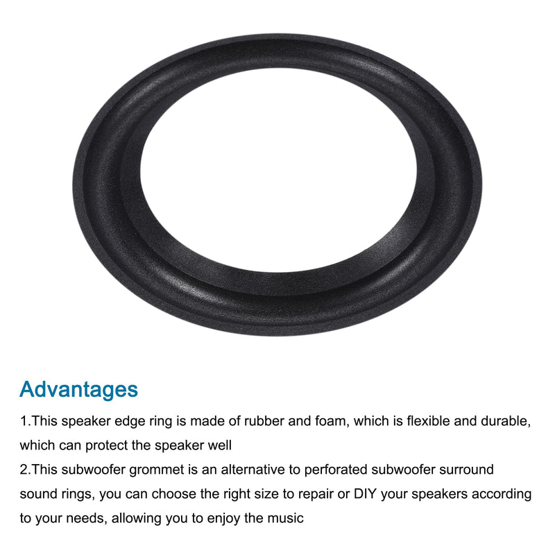 MECCANIXITY Rubber Speaker Foam Edge Surround Rings 4 Inch 63mm x 98mm Perforated Subwoofer Rings Replacement Parts for Speaker Repair or DIY Black 4 Pcs