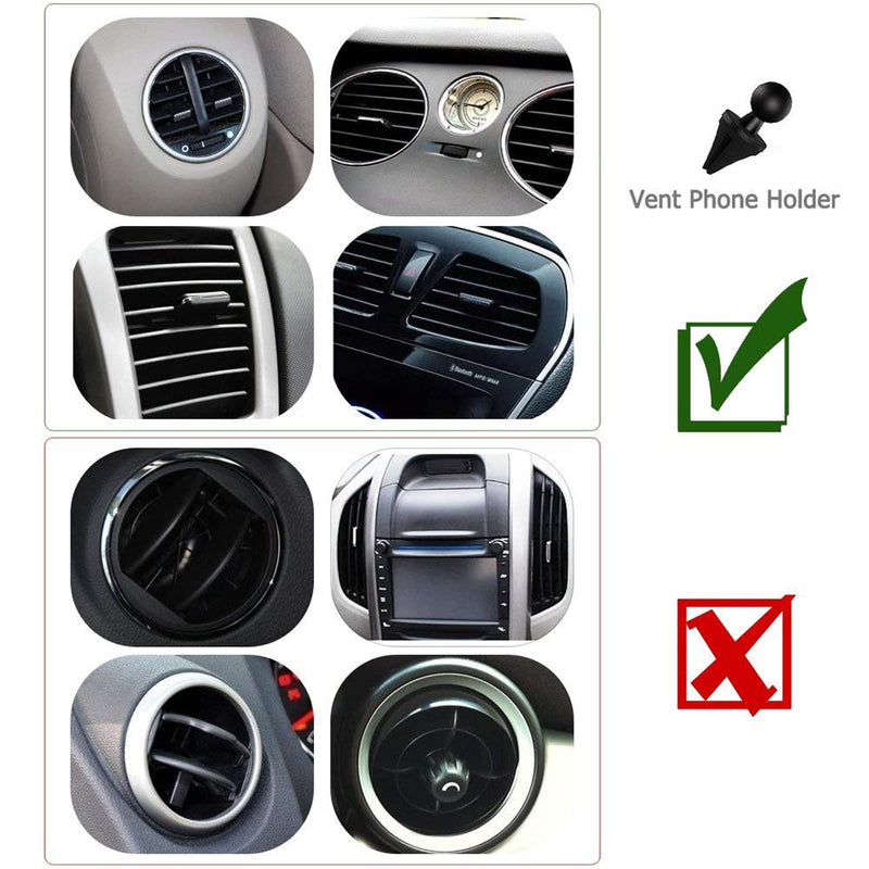 Car Phone Mount, Vansky 3-in-1 Cell Holder Air Vent Dashboard Mount Windshield for iPhone Xs Max R X 8 Plus 7 6S Samsung Galaxy S9 S8 Edge S7 S6 LG Sony and More