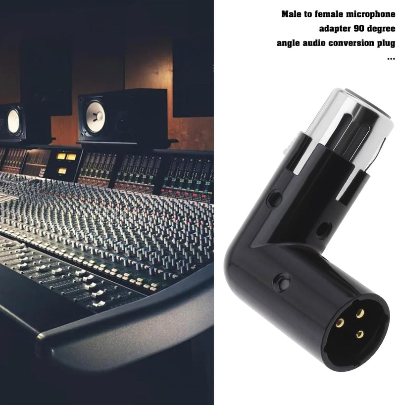 Pair of XLR Angle Adapter Dual Male and Female | L-Shaped Connector Metal Adapter with 4 Adjustable Angle Positions