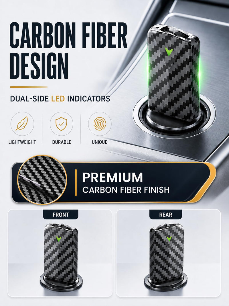 Wireless CarPlay Adapter - Convert Wired to Wireless, Fast Auto Connect and No Lag, Plug & Play USB with Gold-Plated Connector, Carbon Fiber Design, Compatible with iPhone 6 or Above