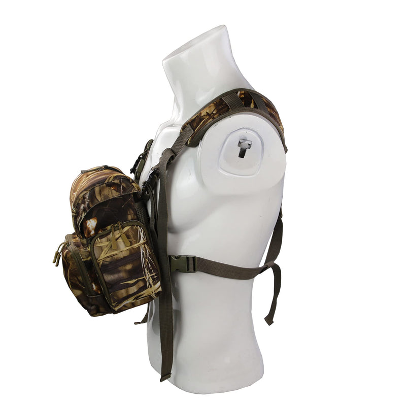 Binocular Harness, Bino Harness Chest Pack with Rangefinder Pouch, Bino Straps Secure Your Binoculars, Holds rangefinders, Phones, Bullets etc, for Bird Watching, Hunting, Travel, Sports Yellow Camo