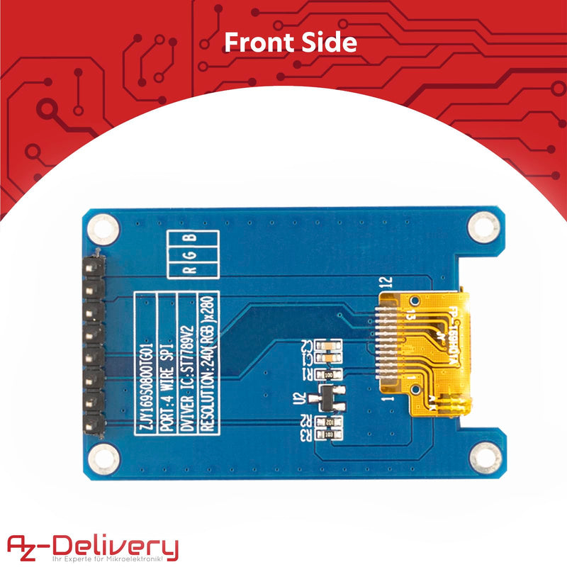 [AUSTRALIA] - AZDelivery 3 x 1.69" TFT Display with 240 x 280 Resolution ST7789V2 Driver - Rounded Corners and SPI Interface - Perfect for Microcontroller Projects 