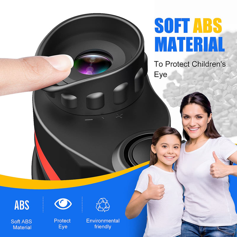 LET'S GO! Binocular for Kids, Compact High Resolution Shockproof Binoculars Red