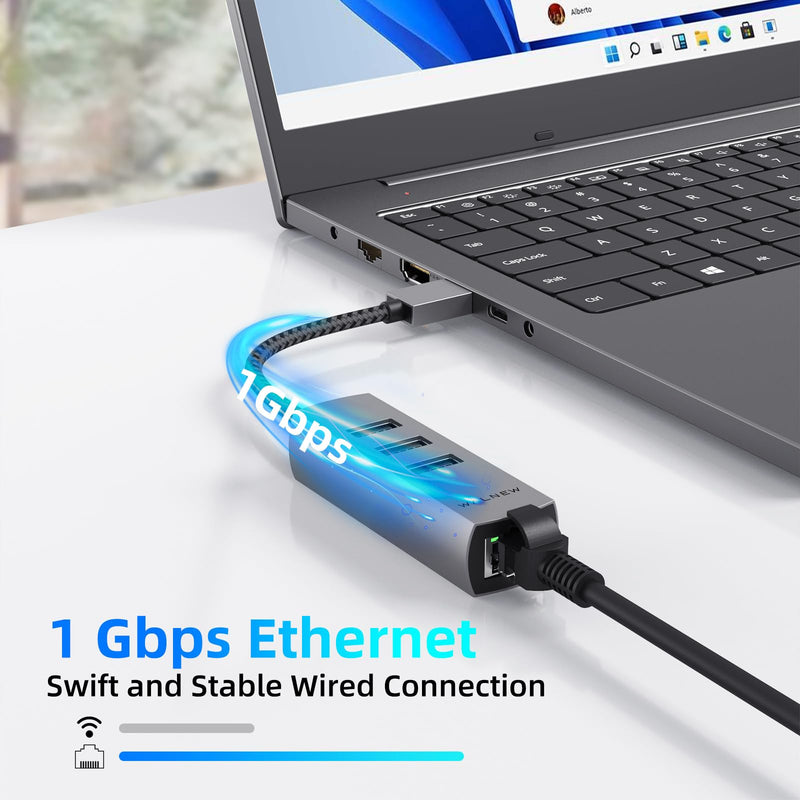 USB 3.0 Ethernet Aapter & 7 in 1 USB C Hub Bundle
