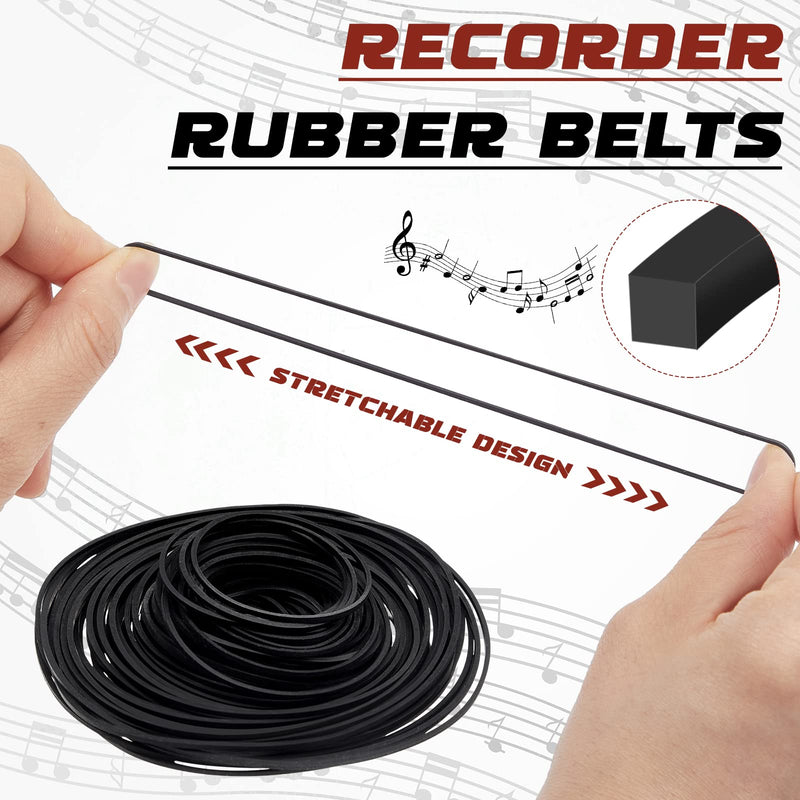 100 Pcs Recorder Rubber Belts 40-135 mm Square Belt Cassette Tape Machine Repair Maintenance Mix Cassette Recorder Belts for DVD CD LD VCR Repeater Drives (1mm Width) 1mm Width