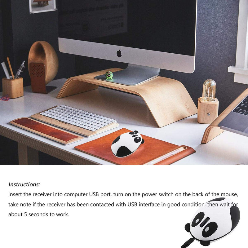 Wireless Computer Mouse, 2.4GHz Wireless Panda Optical Sensor Mouse Universal Mice for Notebook Laptop Desktop Computer PC