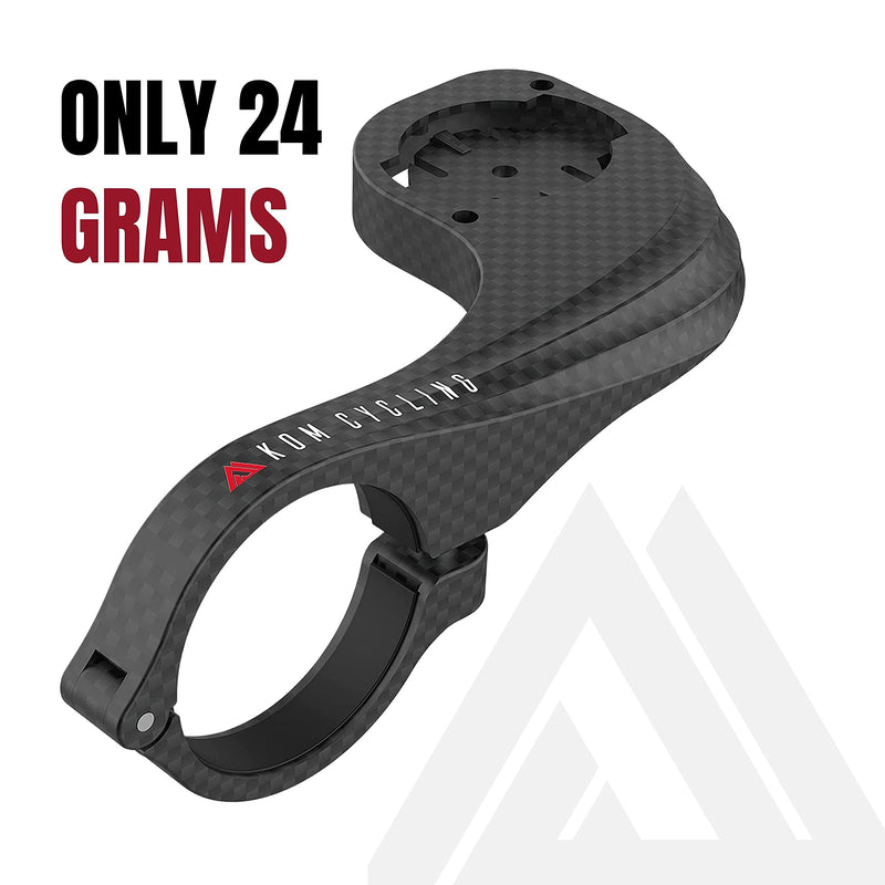 KOM Cycling Garmin Bike Mount with Carbon Finish from Garmin Edge Mount Designed for Garmin Edge 530 and Garmin 830 and Other Garmin Models Carbon Effect