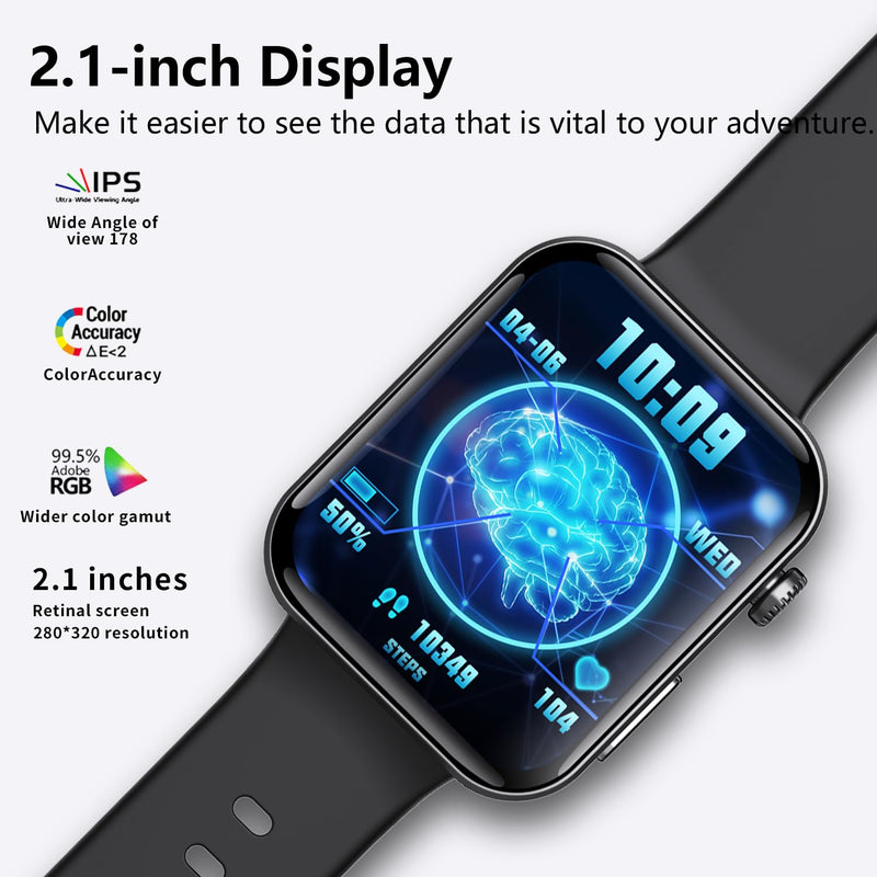 Gen F300 Smart Health Fitness Watch Body Composition Estimation (Black) | 2.1 Inch IP68 Waterproof 130 Plus Sport Modes Sleep Tracker Heart Rate Blood Oxygen Monitor For Android iOS Wholesale