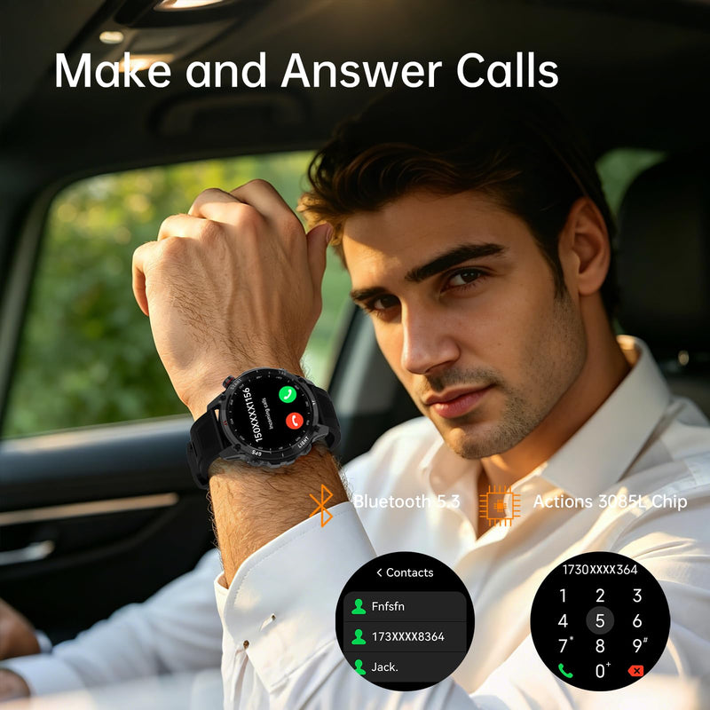 Smart Watch for Women Men, GPS Bluetooth Calling Fitness Tracker | 1.43" AMOLED Touchscreen Smartwatch for Android iOS, Heart Rate SpO2 Sleep Monitor, 150+ Sport Modes, IP68 Waterproof