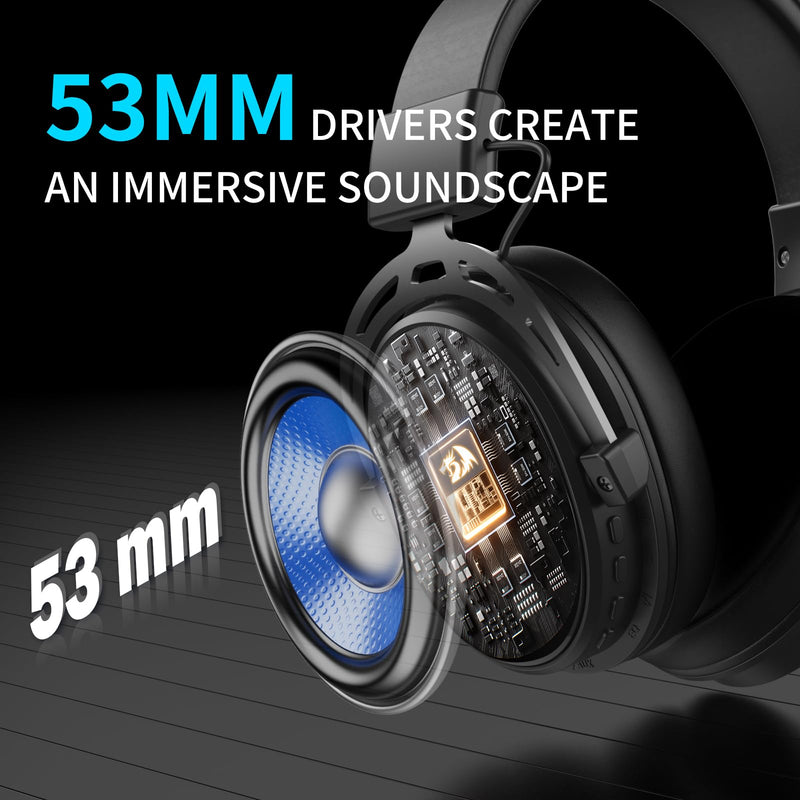 Redragon H375 Wired Gaming Headset, 53mm Drivers 7.1 Surround Sound, Detachable Noise Cancelling Mic, USB Computer Headset with RGB, Lightweight Design for PC/Laptop/PS4 | 53mm Driver, Removable Noise Cancelling Microphone, Lightweight Design, Compatib...