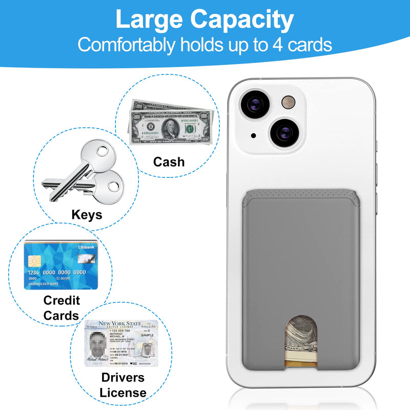 SHANSHUI 3 Pack Phone Card Holder Ultra Slim Phone Credit Card Holder Stick on Wallet Anti-Lost Design Phone Wallet Pocket Compatible for iPhone and Most Smartphones - Black White Grey 3 PCS x Black, Grey, White Adhesive