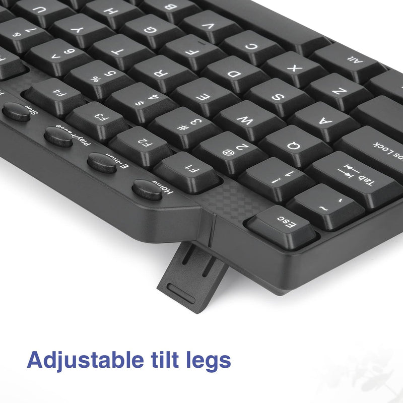 Basic Keyboard and Mouse,Rii RK203 Ultra Full Size Slim USB Basic Wired Mouse and Keyboard Combo Set with Number Pad for Computer,Laptop,PC,Notebook,Windows and School Work(1 Pack) 1 PACK