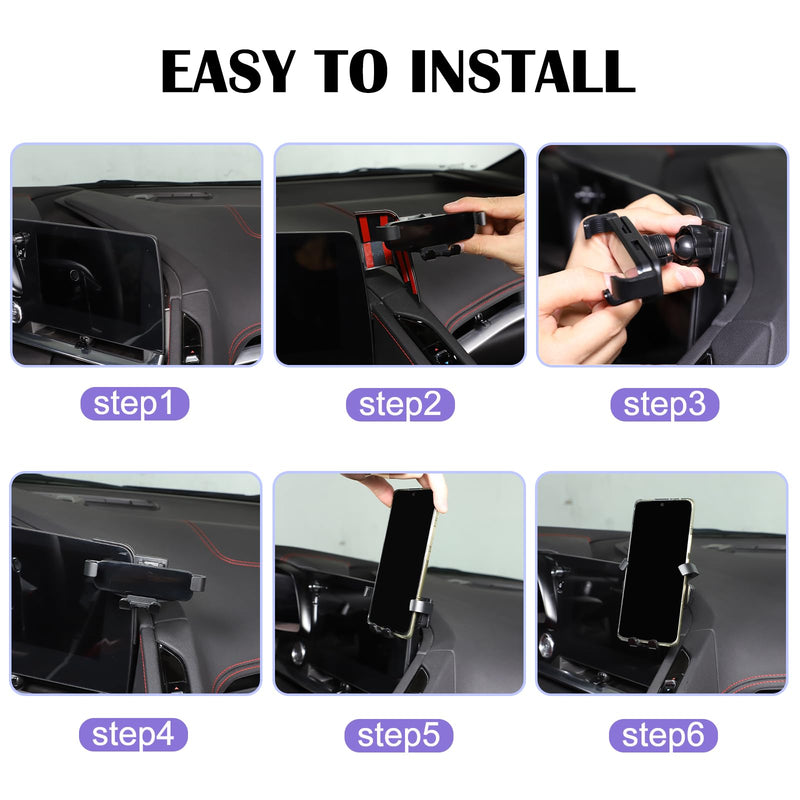 Phone Mount Compatible with Chevrolet Corvette C8 2020-2025, C8 Accessories Car Phone Holder Mount (Style A) Style A