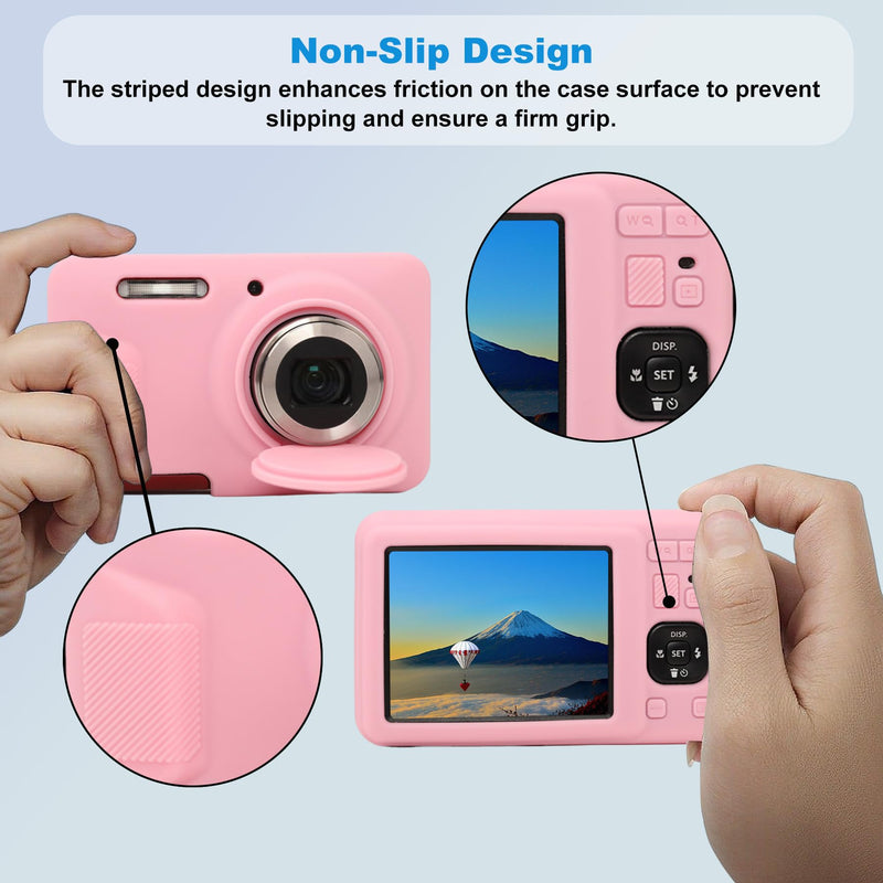 [AUSTRALIA] - Case for Kodak Pixpro Fz55 Digital Camera,Fz55 Case Silicone,for Kodak Pixpro Fz55 Accessories,Soft Protective Camera Cover with Removable Lens Cap Slim Fit Sleeve Anti-Scratch(Pink) Pink 