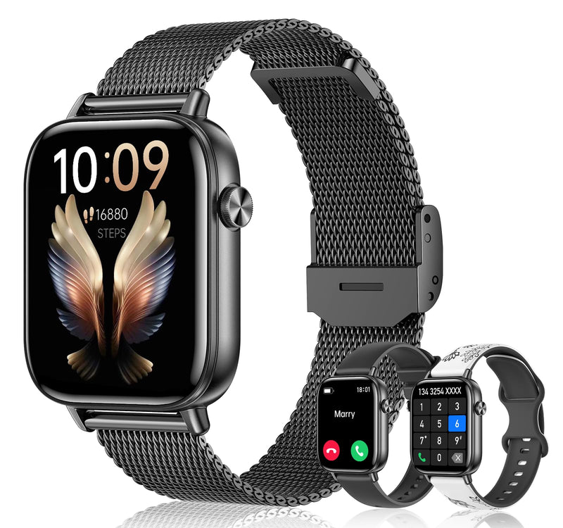 Smart Watches for Women,1.83" HD Watch with Calls and Messages/Heart Rate/Sleep/Female Cycle,Fitness Tracker Smartwatch for Android/iOS Compatible,Pink & Gold