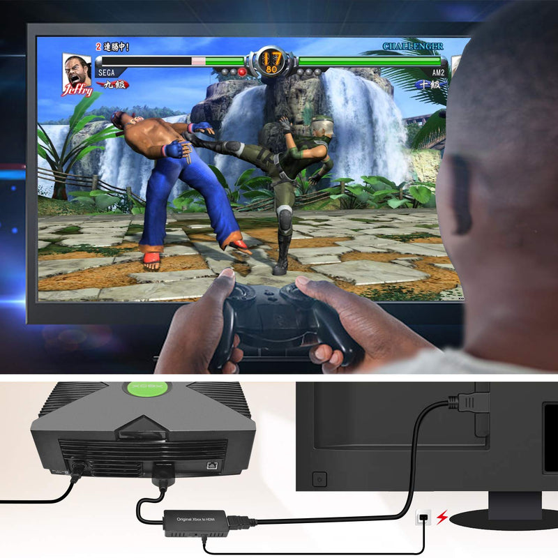 [AUSTRALIA] - HD Link Cable for Original Xbox Original Xbox HDMI Converter Automatically Detects and Converts YPbPr Component Signal to 480i/720p Output（100% Improved Picture Quality） 