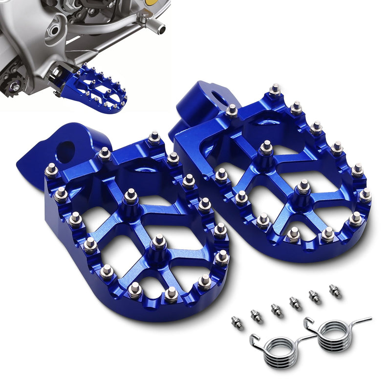 [AUSTRALIA] - MZS Dirt Bike Foot Pegs, CNC Motocross Footpeg MX Footrest Rest Pedal Blue Compatible with YZ65 YZ85 YZ125 YZ250 YZ250F YZ125X YZ250X YZ426F YZ450F YZ450FX YZ250FX WR250F WR450F YZ 65/85/125/250/250F/250X/426F/450F, WR 250F/450F 