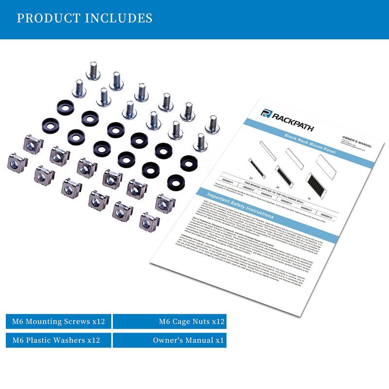 [AUSTRALIA] - 1U Blank Rack Mount Panel Spacer for 19in Server Rack Enclosure or Network Cabinet – 2 Pack 1U 