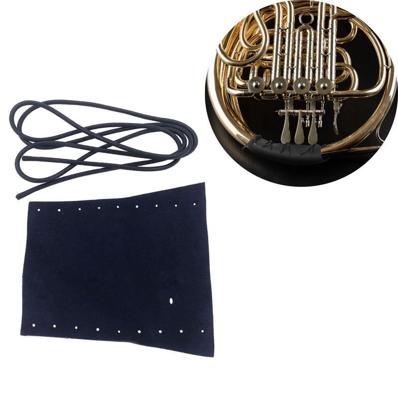 Genuine Leather French Horn Hand Guard Anti-skid DIY Rope Perforation Horn Guard Protector Accessories