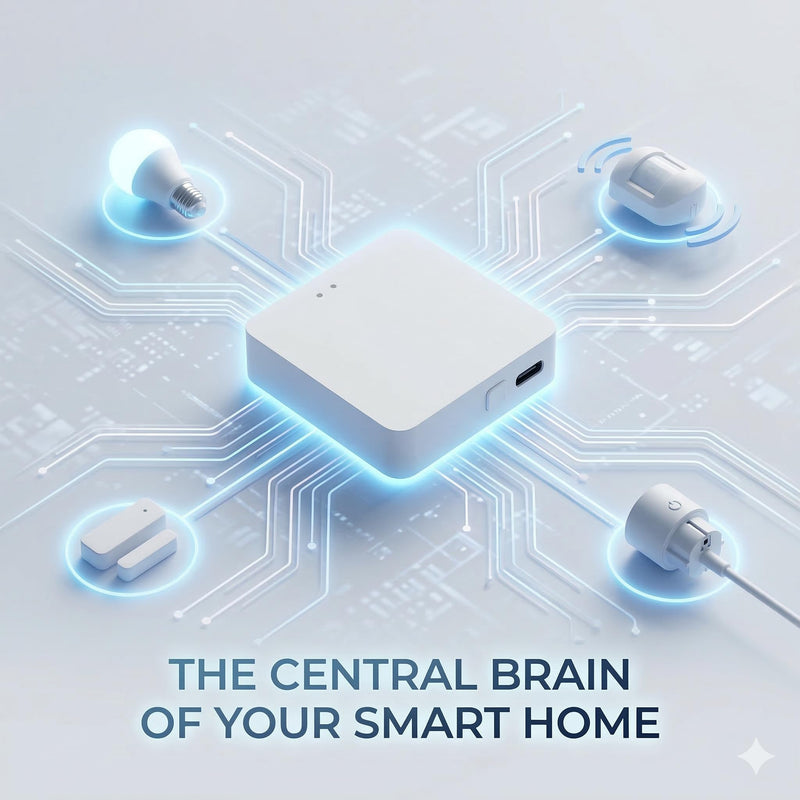 Smart Multi-Mode Gateway, Zigbee 3.0 & Bluetooth Mesh Hub, Tuya Smart Life App Control, Compatible with Alexa & Google Home, 2.4GHz Wireless Bridge (White)