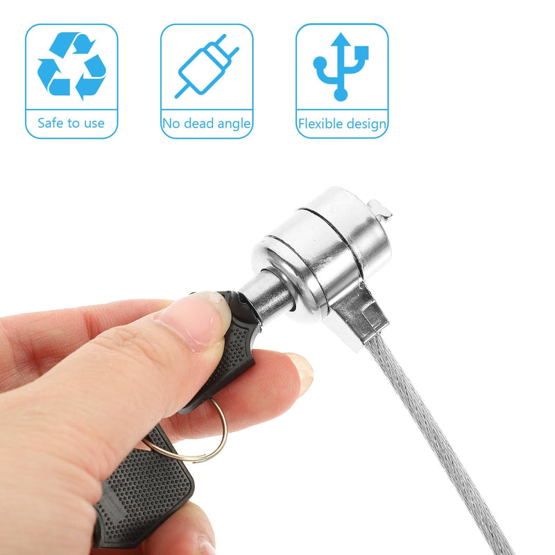 2 Sets Laptop Security Cable Locks with Keys 1.12m Anti-Theft Notebook and Computer Cable Lock for Office and Home Use