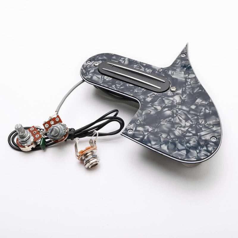 [AUSTRALIA] - Swhmc Mandolin Pickguard Plate with Single Coil Pickups 3 Ply Guitar Pickguard A500k B500k Pot(Black Pearl) 