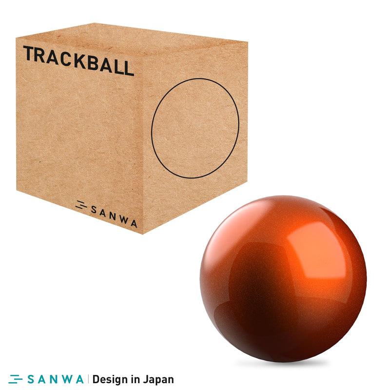 SANWA Wired Trackball Mouse GMATB44RN + Orange 34mm Trackball Replacement Ball Set, Computer Rollerball Mice, 400/800/1200/1600 DPI, Compatible MacBook, Laptop, Windows, macOS, Chrome OS