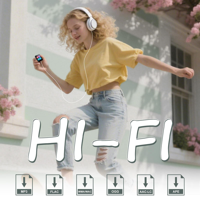 [AUSTRALIA] - 1.8 inch MP3 Player with Bluetooth, 32GB Digital Music Player for Kids, Portable Mini Bluetooth MP3 Player with Speaker Lossless Sound with FM Radio, Voice Recorder, Supports up to 512GB, Black 