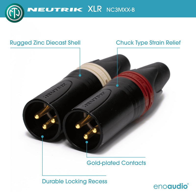 enoaudio Mogami 2534 Quad Pair (L,R) Cable | Neutrik XLR Female - XLR Male | HiFi - 4.92 ft / 1.5 m