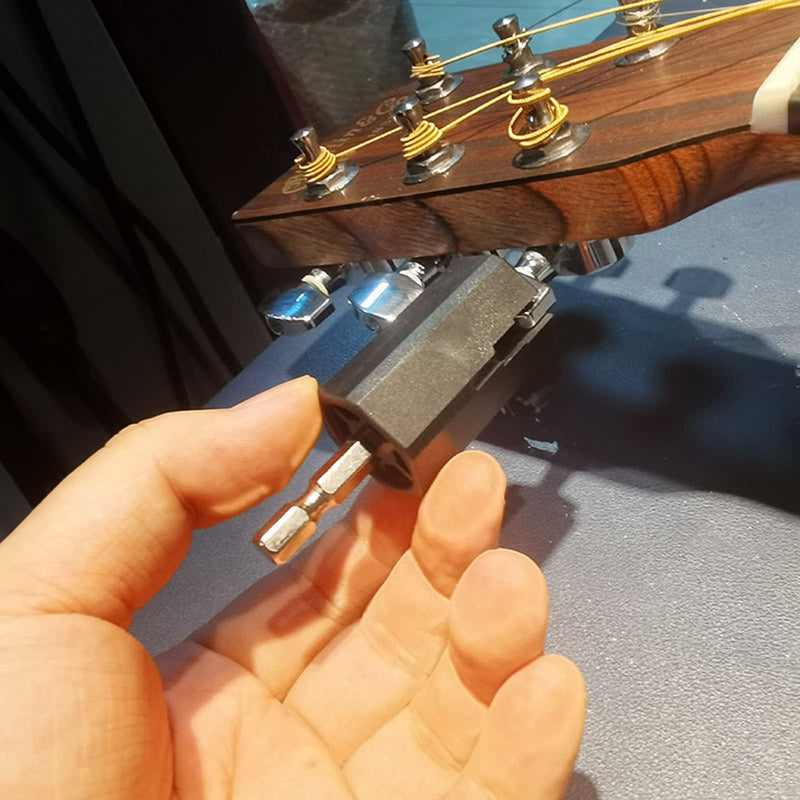 [AUSTRALIA] - Hexagonal Guitar String Winder Head Diy Maintenance Tool Accessories Winder Drill Plug String Peg Puller For Guitar Bass 