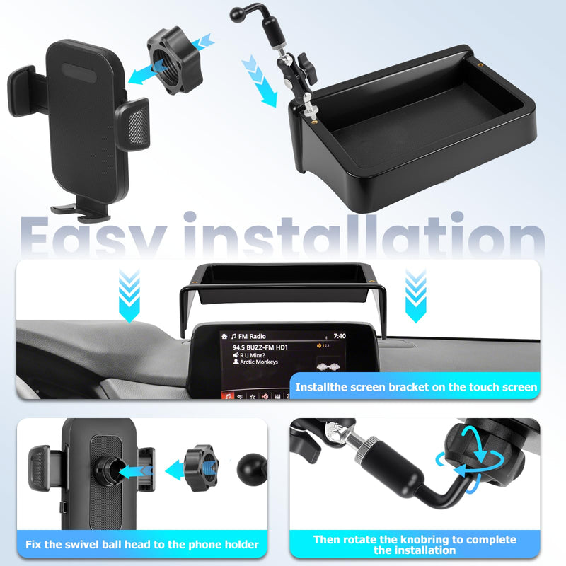 Car Phone Holder Fit for Mazda CX5 2021-2025 Accessories Dashboard Organizer with Cell Phone Mount 10.25-inch, Cell Phone Automobile Cradles Hands-Free 360 Degree Rotation 2021-2025 Mazda CX5