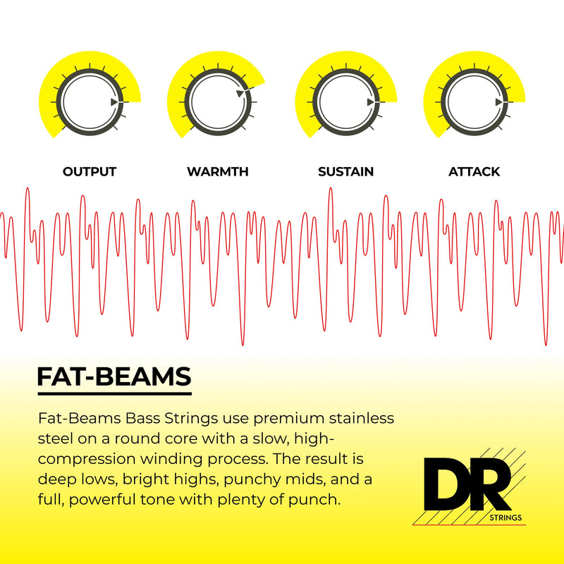 DR Strings FAT-BEAM Bass Guitar Strings (FB6-30) 6-String(30-125)