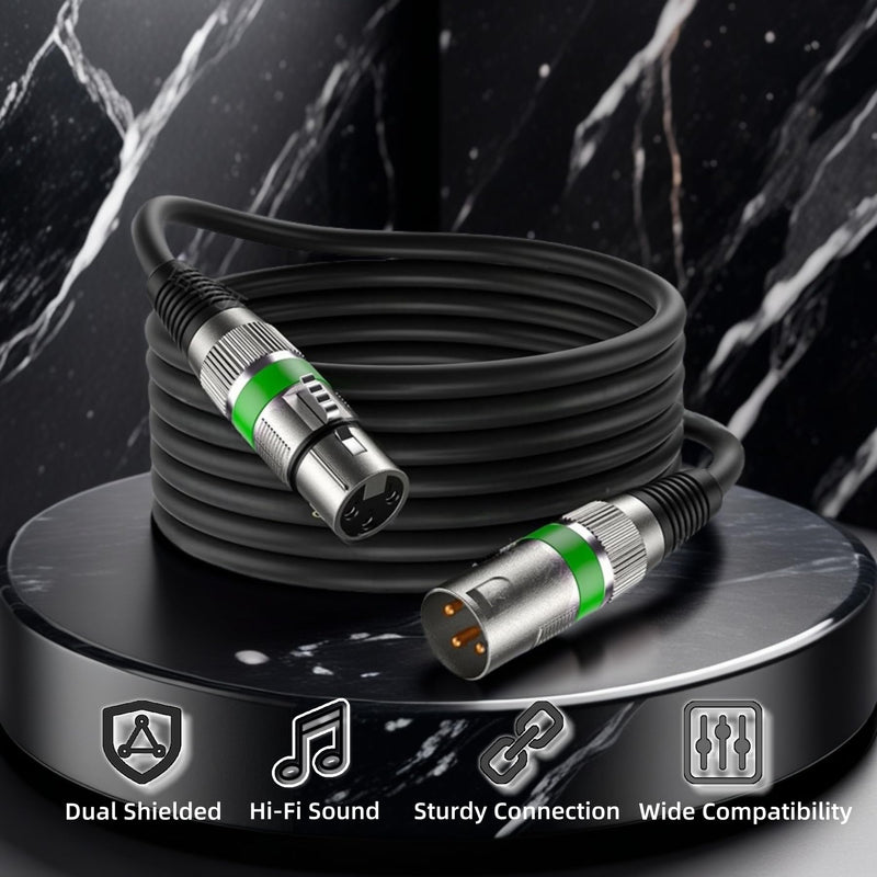 XLR Cables 3ft 6 Pack, XLR Male to Female Microphone Cable with Gold-Plated 3-Pin, Balanced Shielded Short Mic Cord for Mic Mixer, Recording Studio, Podcast 3 feet-6pack