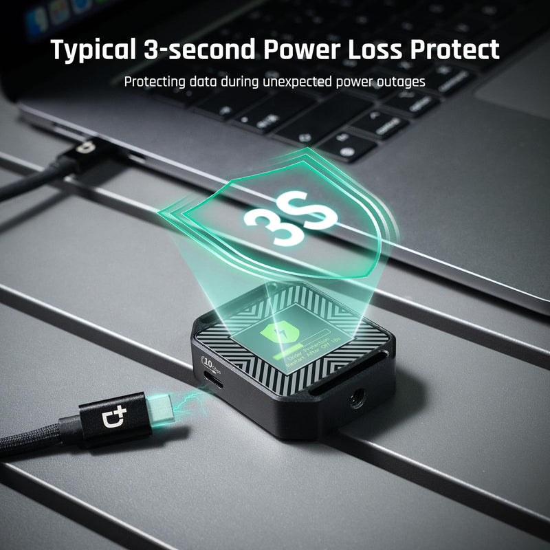 DOCKCASE Pocket M.2 2230 NVMe SSD Enclosure, Support 3s PLP Prevents Write Data Loss, 10Gbps USB C 3.2 Gen2, fits NVMe PCIe, with 1/4" Screw Hole for Fixed use, Support M-Key B+M Key UASP DSWC1M-3K