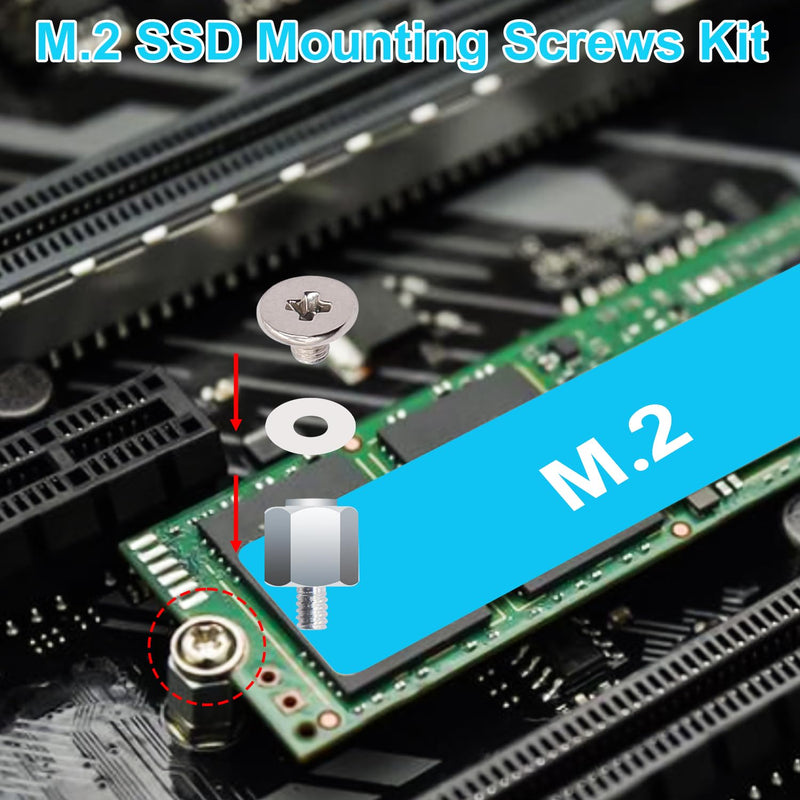 400PCS Computer Screws Assortment Kit, Motherboard Standoffs Screws PC Screws + M.2 SSD Mounting Screws Kit, M.2 Motherboard Standoffs and Screws, M.2 NVMe Screw with Magnetic Screwdriver