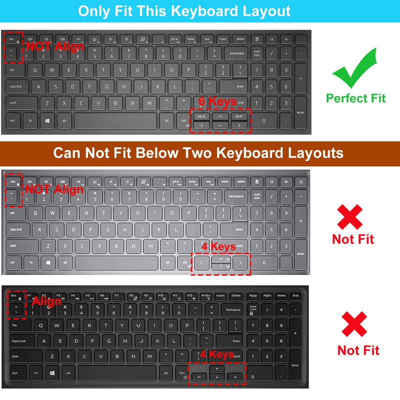 Keyboard Cover for 2021 New Dell Inspiron 15 3000 3501 3505 3502 5000 5501 5502 5505 5508 5584 5590 5593 5598, Dell Inspiron 17 7590 7591 7501 7506 7706 7790, 2021 2020 Dell Vostro 3000 5000,Rose Gold Rose Gold