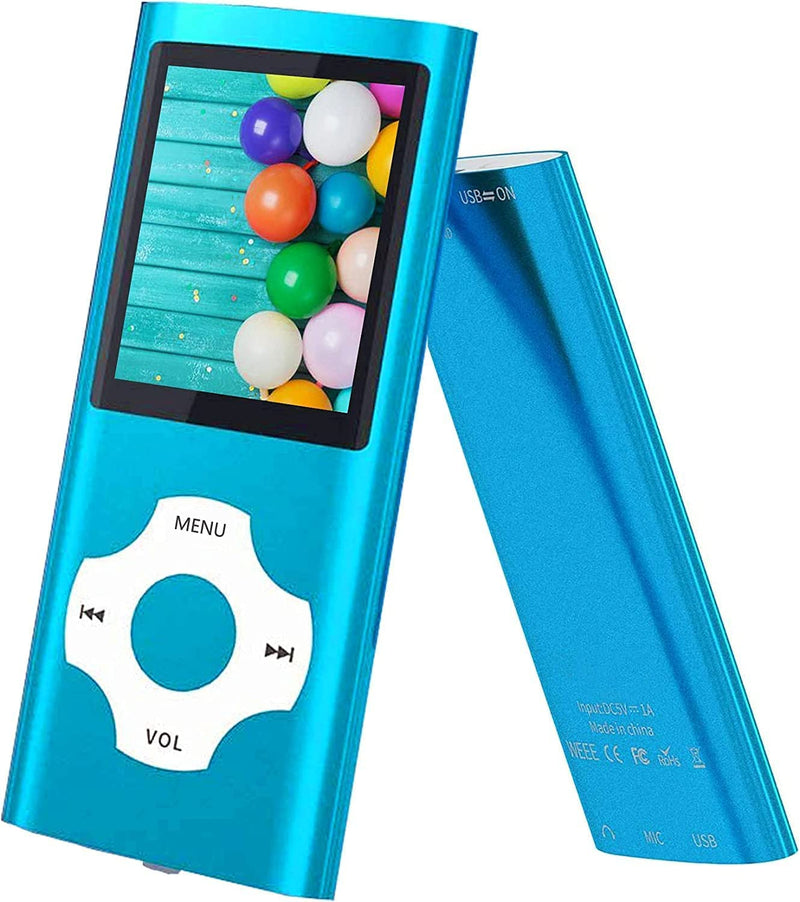 [AUSTRALIA] - MP3 Player, Hotechs MP3 Music Player with 32GB Memory SD Card Slim Classic Digital LCD 1.82'' Screen MINI USB Port with FM Radio, Voice Record Blue 